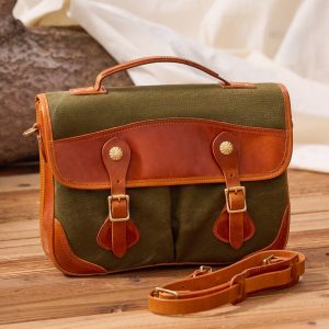 Men’s Canvas and Leather Satchel Bag