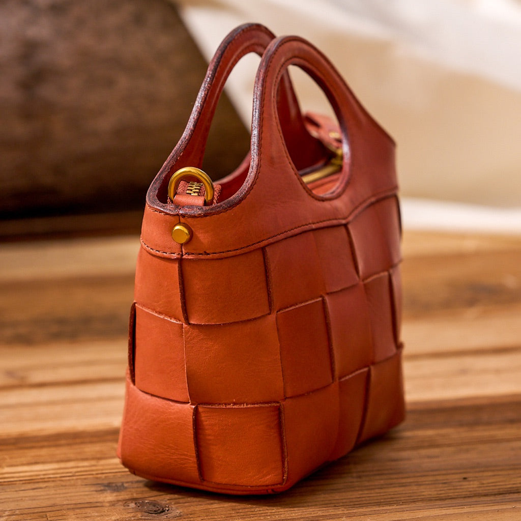 Handwoven Cowhide Leather Crossbody Bag - Image 4