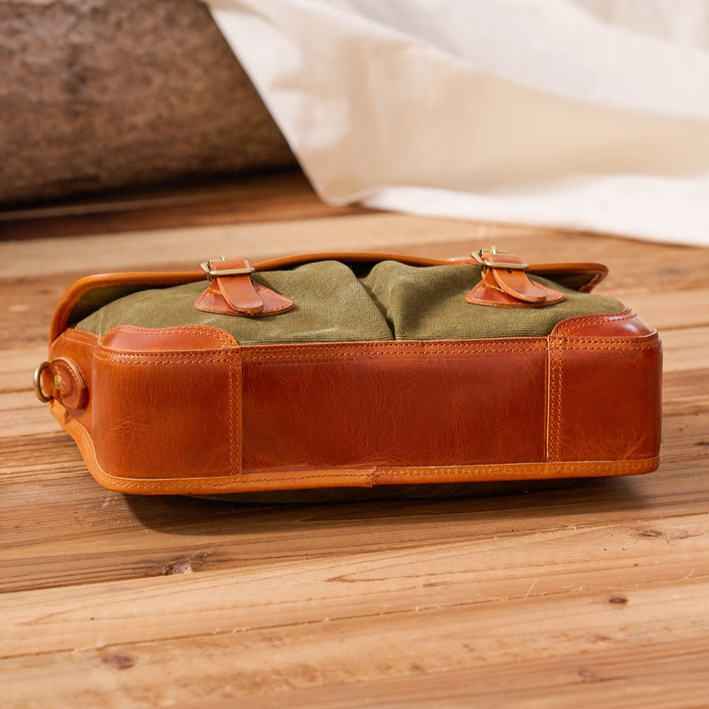 Men’s Canvas and Leather Satchel Bag - Image 6