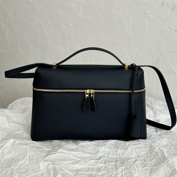 Structured Leather Top-Handle Crossbody Bag - Image 3